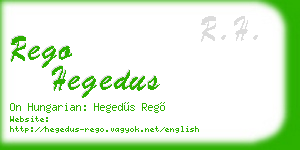 rego hegedus business card