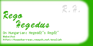 rego hegedus business card